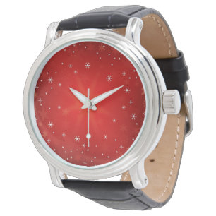 Rode en witte sterren horloge