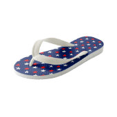 Rode en witte sterren kinder teenslippers (Schuin)