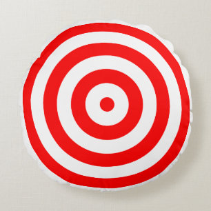 Rode en witte stieren oog doel rond kussen