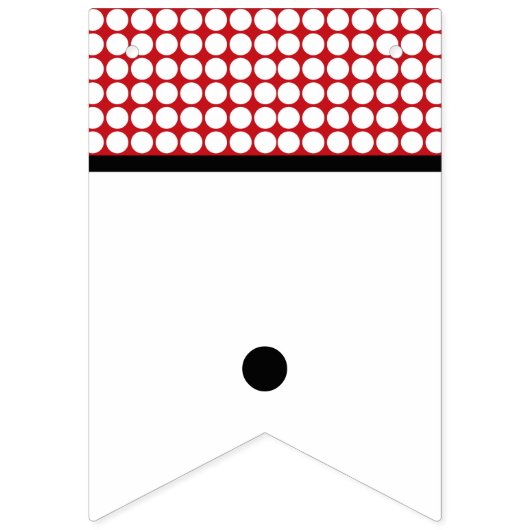 Rode en witte stip verjaardagsfeestje vlaggetjes (Eerste vlag)