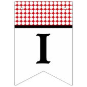 Rode en witte stip verjaardagsfeestje vlaggetjes (Derde vlag)