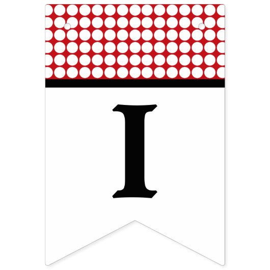 Rode en witte stip verjaardagsfeestje vlaggetjes (Derde vlag)