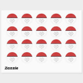 Rode en Witte Stippen Adresstickers Ronde Sticker (Vel)