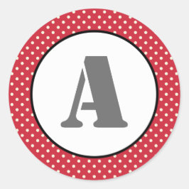 Rode en witte Stippen - cirkelsticker Ronde Sticker
