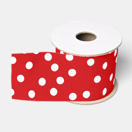 Rode en Witte Stippen, Confetti Stippenprint Grosgrain Lint