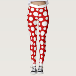 Rode en Witte Stippen Leggings
