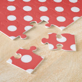 Rode en Witte Stippen Legpuzzel (Zijkant)