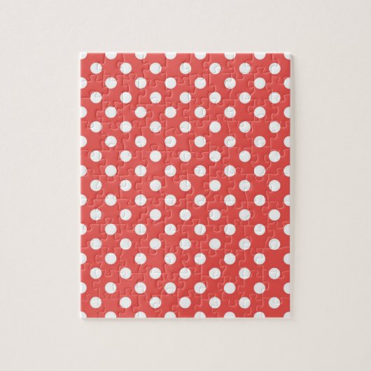 Rode en Witte Stippen Legpuzzel (Verticaal)