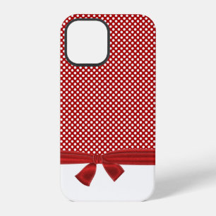 rode en witte stippen met strik iPhone 12 pro hoesje