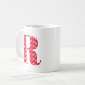Rode en Witte Stippen Monogram Koffiemok (Voorkant links)
