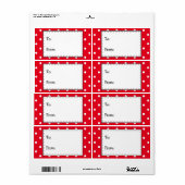 Rode en Witte Stippen, Naar...Van... Etiket (Full Sheet)