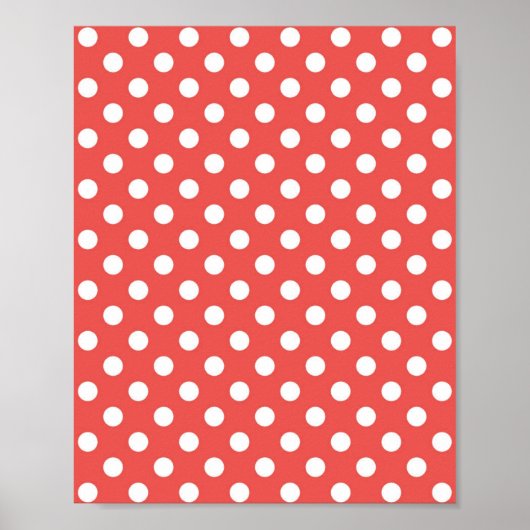 Rode en Witte Stippen Poster (Voorkant)