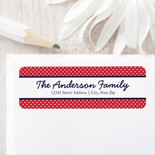 Rode en witte Stippen - Retouradreslabels Etiket (Insitu)