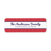 Rode en witte Stippen - Retouradreslabels Etiket (Voorkant)