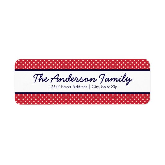 Rode en witte Stippen - Retouradreslabels Etiket (Voorkant)