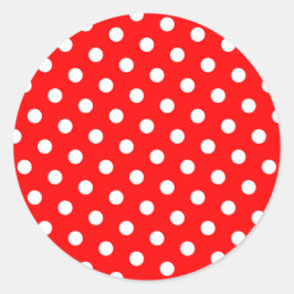 Rode en witte stippen ronde sticker