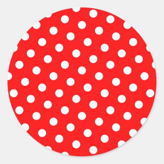 Rode en witte stippen ronde sticker (Voorkant)