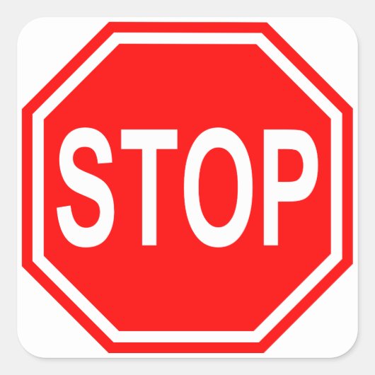 Rode en Witte Stop Sticker (Voorkant)