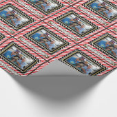 Rode en witte streep Foto Lijst (gepersonaliseerd) Cadeaupapier (Hoek)