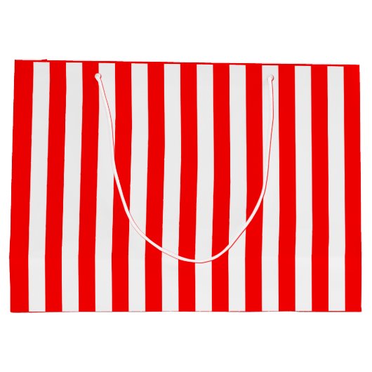 Rode en witte streep groot cadeauzakje (Achterkant)