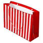 Rode en witte streep groot cadeauzakje (Achterkant Gekanteld)