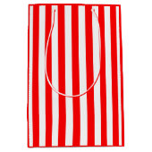Rode en witte streep medium cadeauzakje (Voorkant)