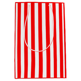 Rode en witte streep medium cadeauzakje