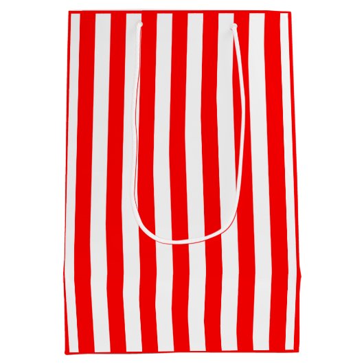 Rode en witte streep medium cadeauzakje (Achterkant)