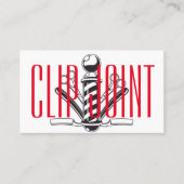 Rode en witte streep met BarberPole, recht Visitekaartje (Voorkant)