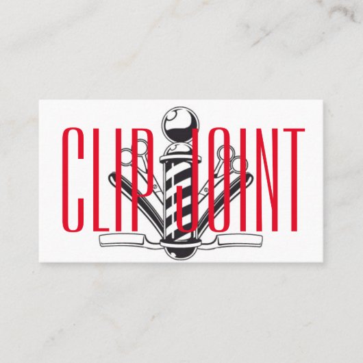 Rode en witte streep met BarberPole, recht Visitekaartje (Voorkant)