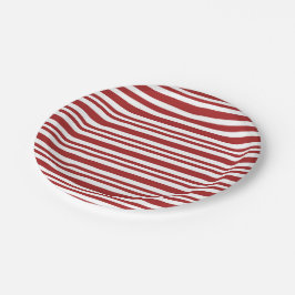 rode en witte streep papieren bordje