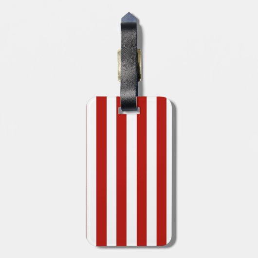Rode en witte strepen bagagelabel (Achterkant verticaal)