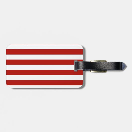 Rode en witte strepen bagagelabel (Achterkant horizontaal)