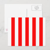 Rode en witte strepen briefkaart (Voorkant / Achterkant)