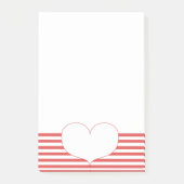 Rode en witte strepen en hart post-it® notes (Voorkant)