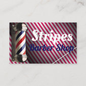 Rode en witte strepen en ook blauwe strepen op Bar Visitekaartje (Voorkant)