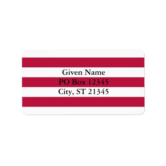Rode en witte strepen etiket (Voorkant)