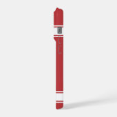 Rode en witte strepen Jersey Net IJzer Football iPhone Hoesje (Linkerkant)