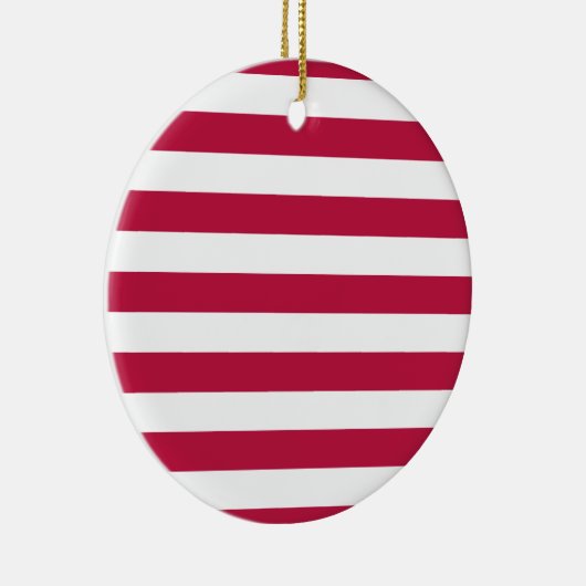 Rode en witte strepen keramisch ornament (Rechts)