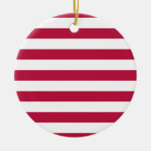 Rode en witte strepen keramisch ornament (Voorkant)