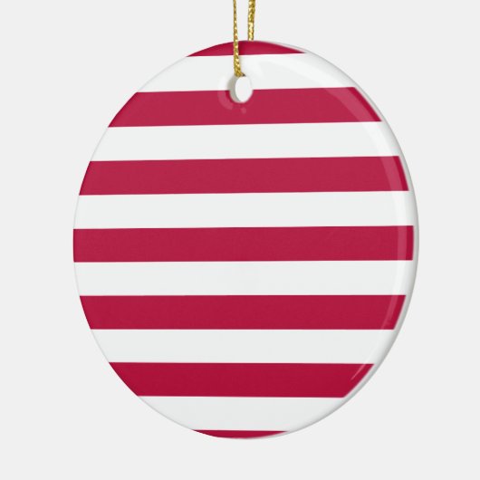 Rode en witte strepen keramisch ornament (Links)