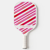 Rode en witte strepen Moderne Elegant Custom Name Pickleball Paddle (Achterkant)