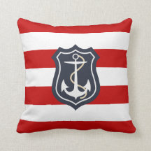 Rode en witte strepen nautische stijl