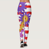 Rode en witte strepen Paarse Gear Leggings (Achterkant)