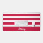 Rode en witte strepen patroon gepersonaliseerd bureaumat (Keyboard & Muis)