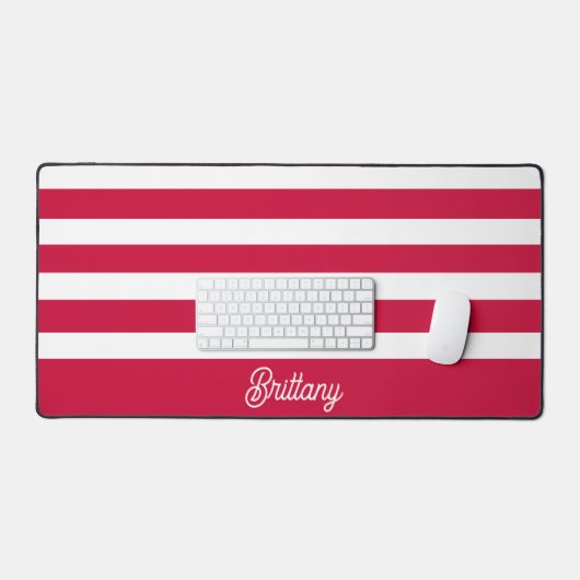 Rode en witte strepen patroon gepersonaliseerd bureaumat (Keyboard & Muis)