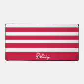 Rode en witte strepen patroon gepersonaliseerd bureaumat (Voorkant)