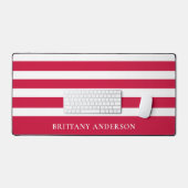 Rode en witte strepen patroon gepersonaliseerd bureaumat (Keyboard & Muis)