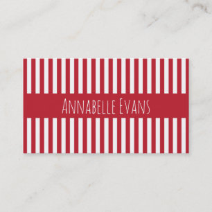 Rode en witte strepen personaliseren visitekaartje