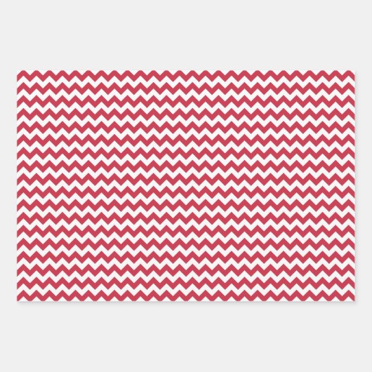 Rode en witte strepen Polka Dot Chevron Inpakpapier Vel (Voorkant 3)